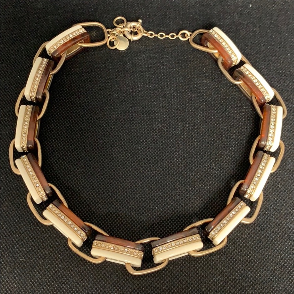 J.Crew Tortoise and Gold Link Necklace